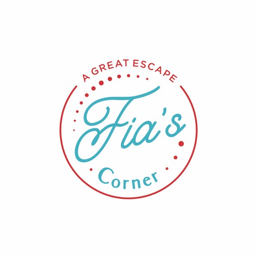 Simple retro emblem like logo for Fia's Corner coffee shop