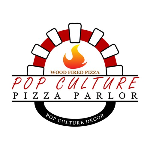 Create Logo for Wood fired pizza parlor and bar that will have pop art and collectible decor