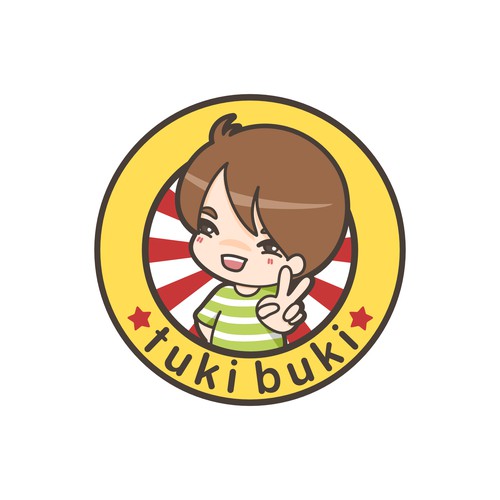 Create a playful Japanese-esque logo for Tuki Buki toddler fashion.