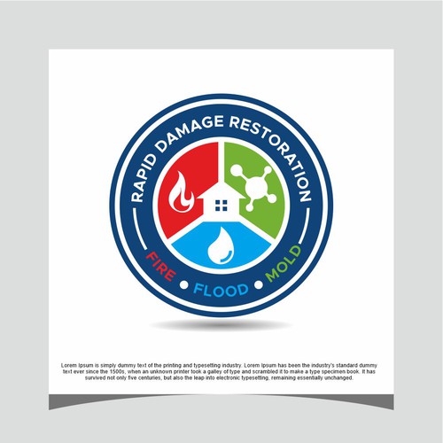 Badge logo for residential restoration company