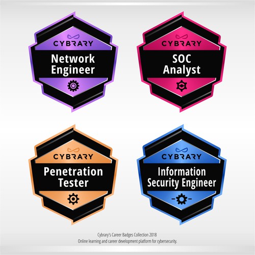 Digital badges for an online learning and career development platform for cyber security.