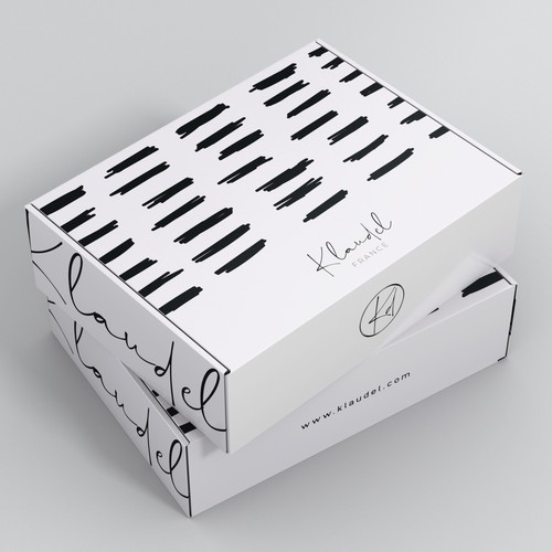 Creates a modern design for our French designer clothing packaging