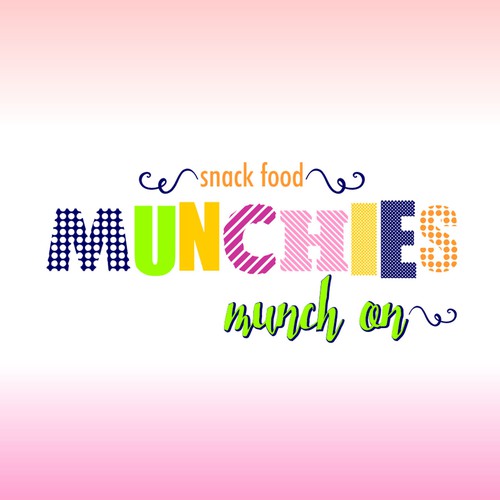 Cute, sweet and colorful snack food logo design