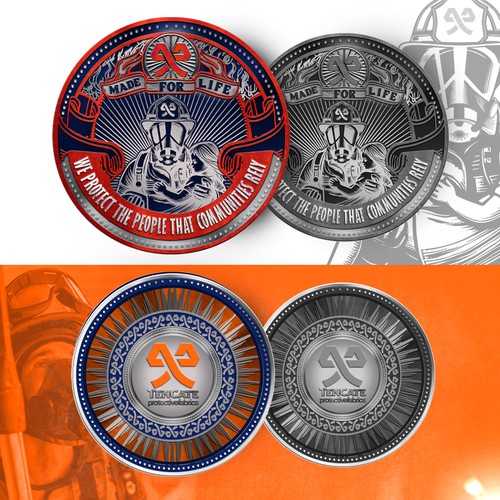  Design Kick Ass Challenge Coin for Firefighters