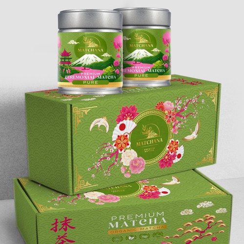 Matcha Premium Tin Label Designs