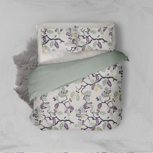 Create a repeat pattern nature-inspired design for high-end duvet covers