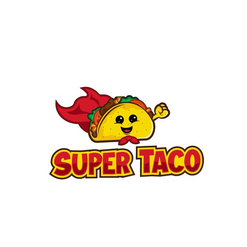 Super Taco mascot for small taqueria.