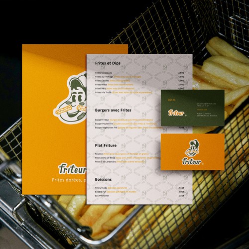 friteur Menu and business card design 