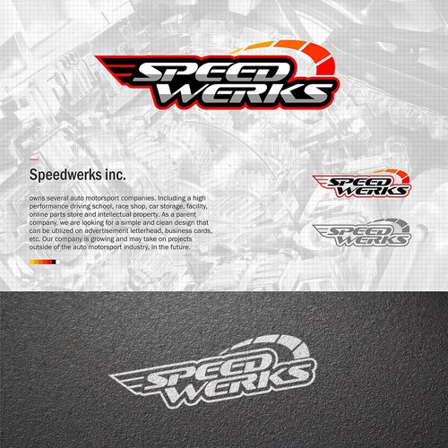 Create a winning logo for an up and coming auto motorsport company, speedwerks