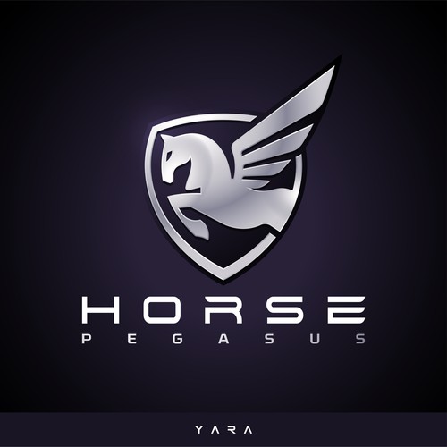 Silver Horse Pegasus Shield Logo