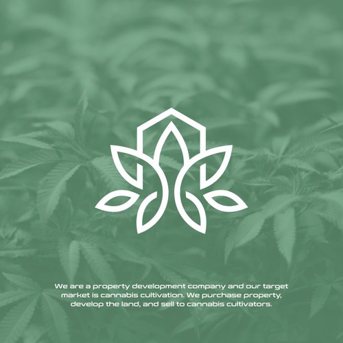 Modern Leaf design for property development company targeting indoor cultivators