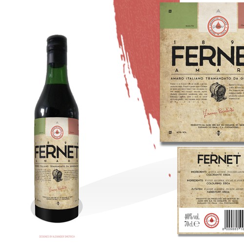 Product label for Fernet