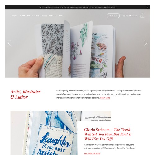Website Design for Artist, Illustrator & Author