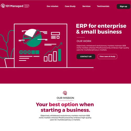 Landing Page for ERP
