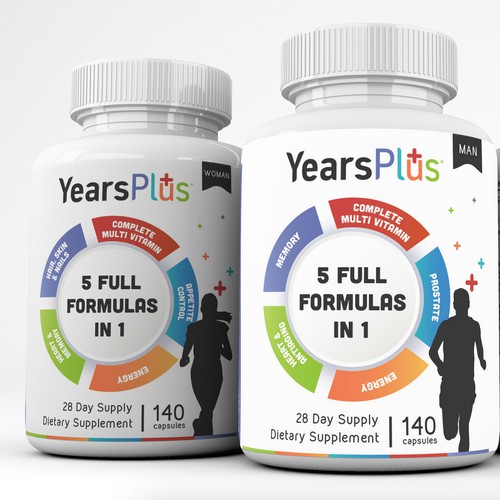 Supplement bottle label design