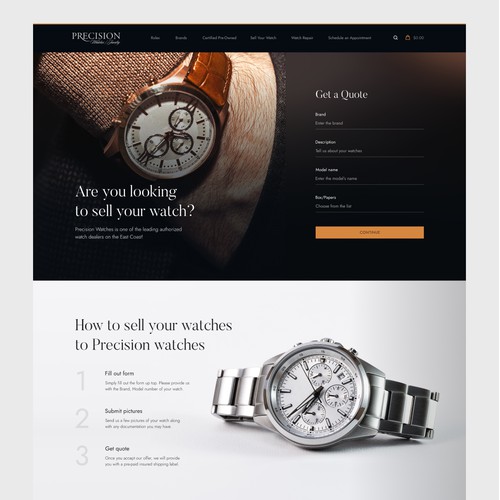 Precision Watches | Website redesign