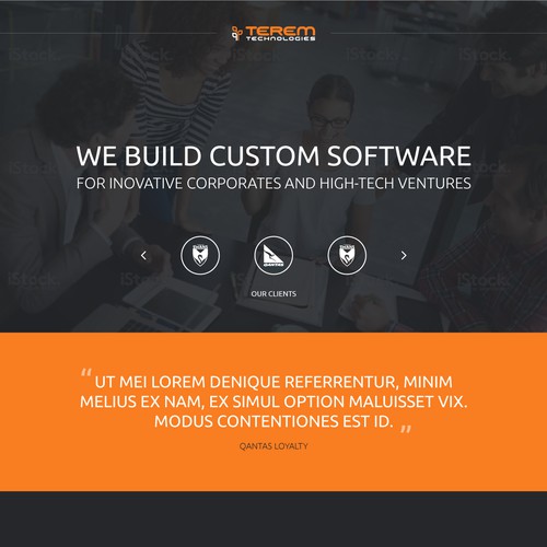 Web Page design for software services company