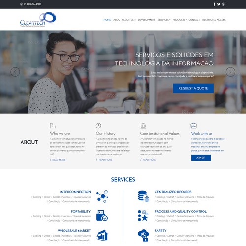 Homepage Design for ClearTech