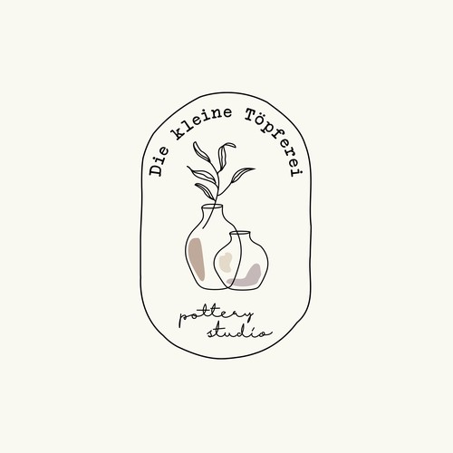 Hand drawn logo design for a pottery artist