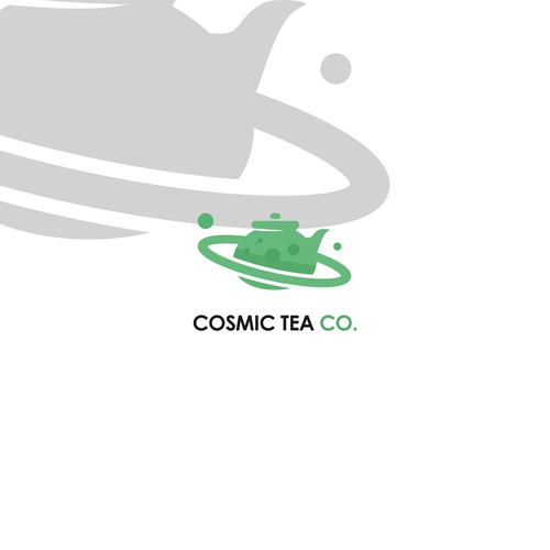 Minimalist logo for tea and space theme 