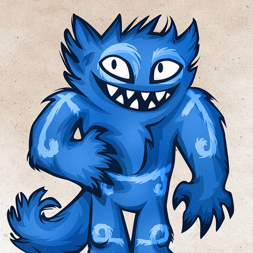 Blue monster mascot