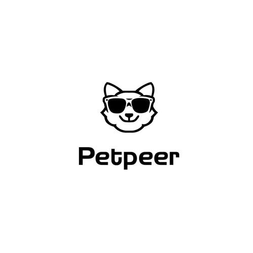 petpeer — Minimal tech logo for a smart pet brand (laser-engraving ready)