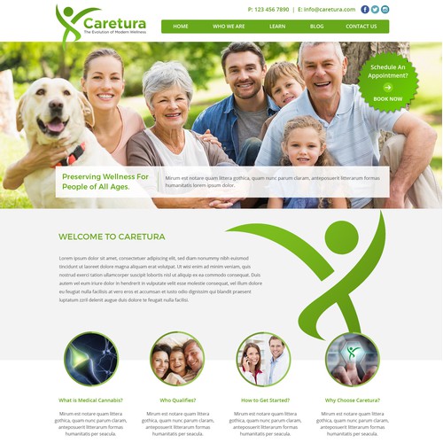 Web Design for Caretura - Medical Cannabis Pharmaceutical Company