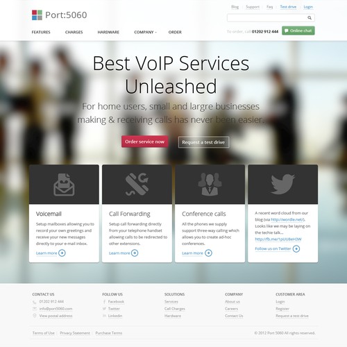 Website design for new VoIP brand