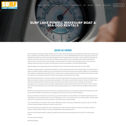 Surf Lake Powell SEO Design