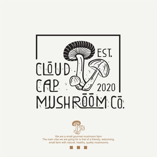 logo concept for cloud cap mushroom co.