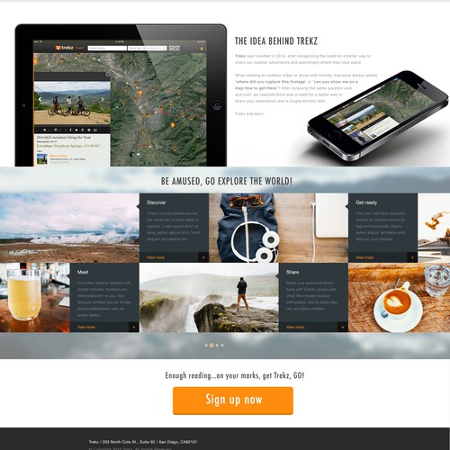 **Guaranteed $** Rework ABOUT US page for HOT new outdoor focused mobile app & website - TREKZ!