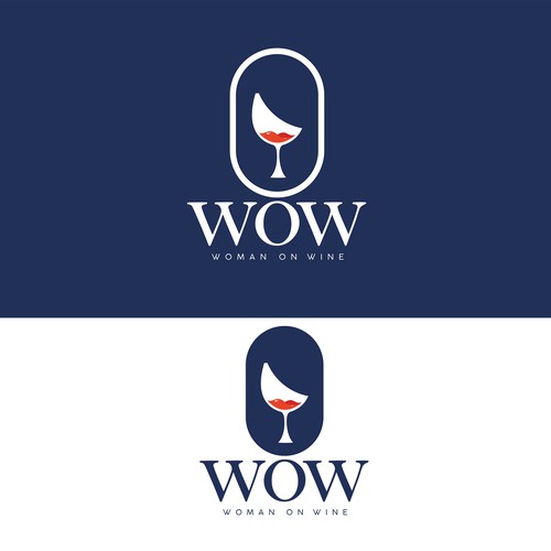 clean and unique woman on wine logo