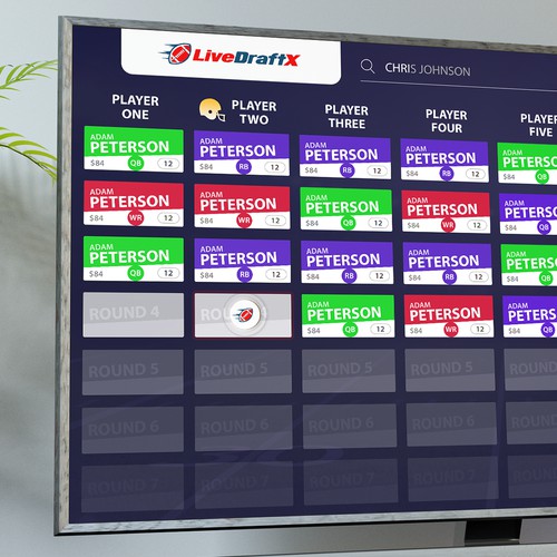 NFL Live Draft TV UI