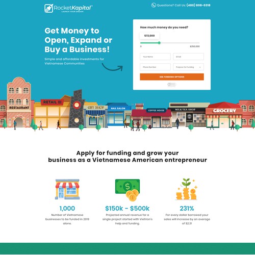 Landing Page for Small Business Funding