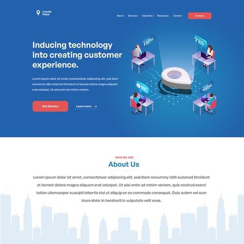 Webpage design for an Artificial Intelligence (ai) powered customer service company