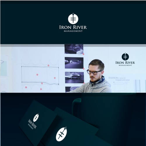 Create a logo and business card for Iron River Management