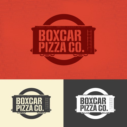 Boxcar Pizza Co. Illustrated Logo Concept