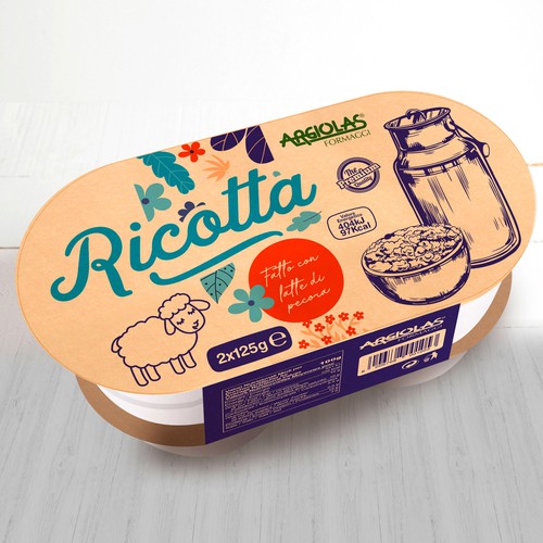 Design for an excellent italian ricotta product.