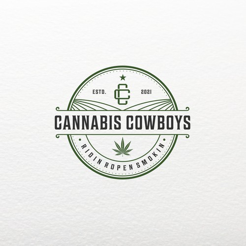 The Cannabis Cowboys Badge: Vintage Aesthetic for a Bold Modern Brand