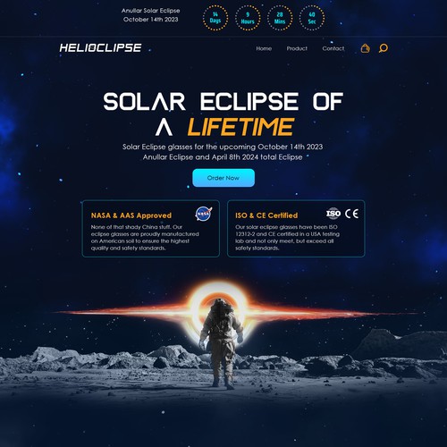 Eclipse Glasses Landing Page