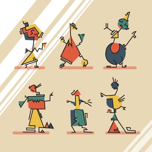 6 abstract persons
