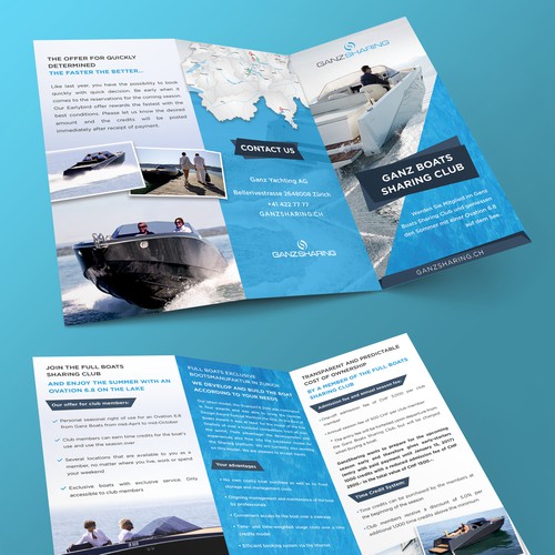 Brochure design for Boats sharing club