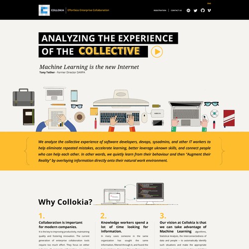 Collokia home page web redesign