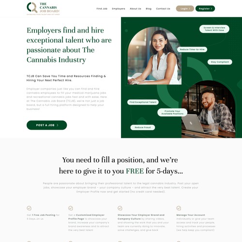 Employers Landing page for The Cannabis Industry’s #1 Job Board And Hiring Platform