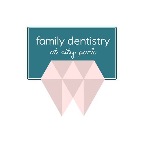 Flat, geometric, abstract logo for modern dentistry