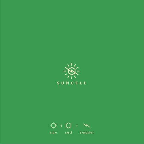 Minimalistic logo with power of sun