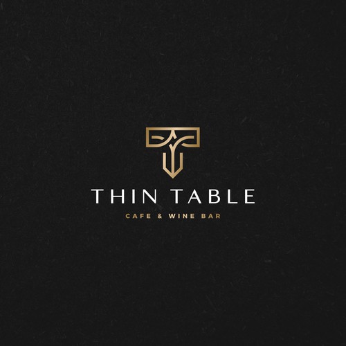 Logo design for Thin Table Cafe & Wine Bar
