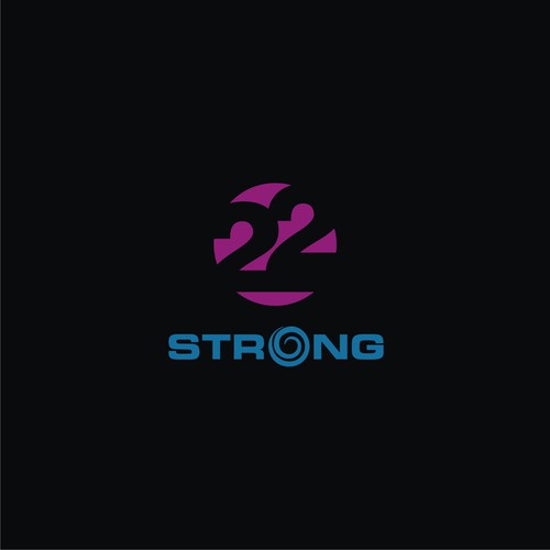Create an edgy logo that expresses health, strength, resilience & empowerment using 22Strong.