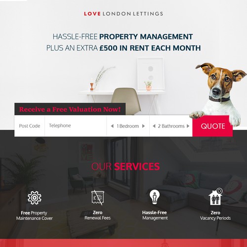 Love London Lettings Landing Page