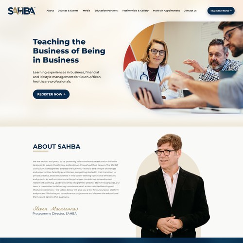 Homepage Design for SAHBA